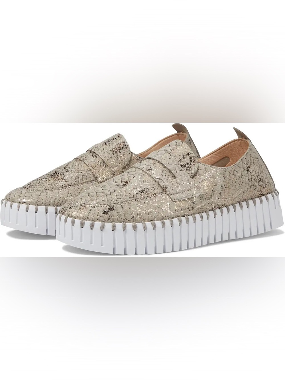 Ilse Jacobsen Tulip Wheat Slip-On Snake Print Platform Sneakers Size 38 US 7.5